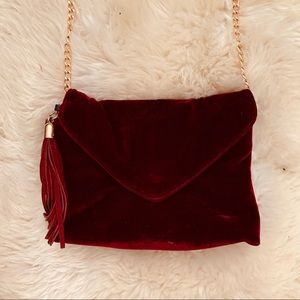 Velvet Dark Red Bag